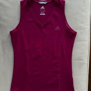 Adidas purple fitted tank top climalite